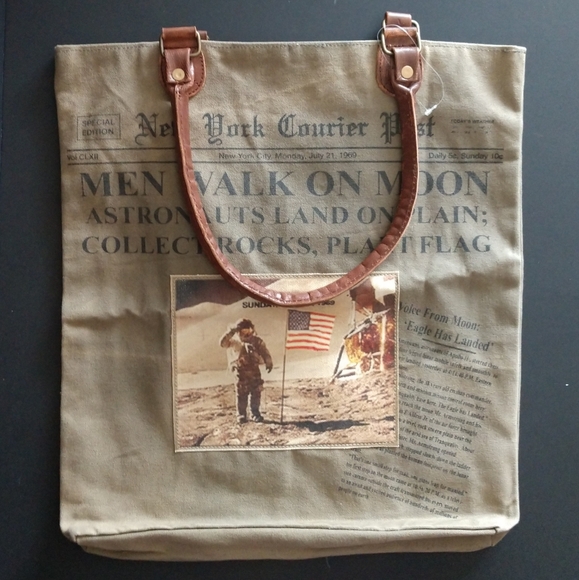 NWOT Canvas Unisex Artsy Shopper Tote Bag 16"-14" - Picture 14 of 14